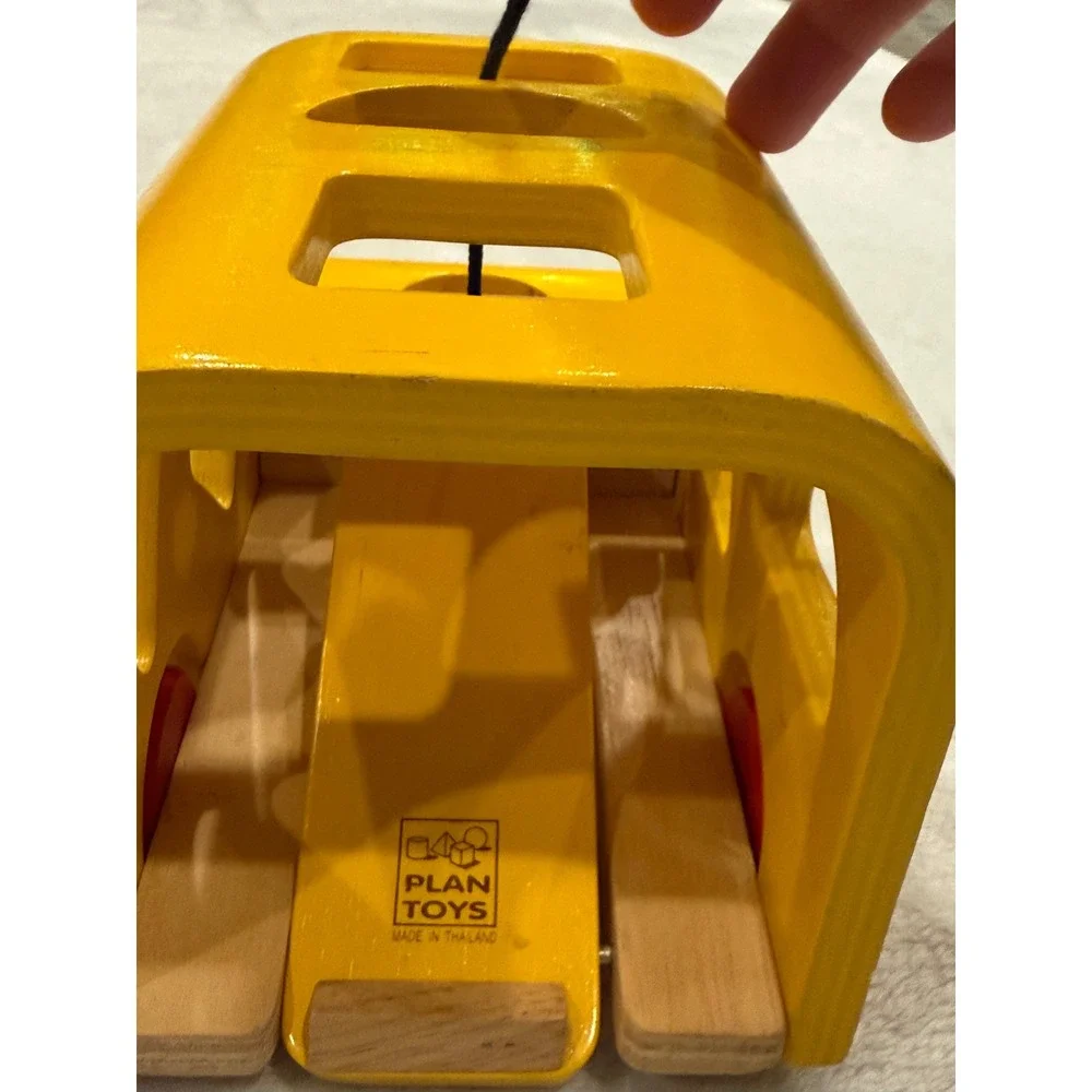 Plan Toys Wooden Pull Along Shape‎ Sorter Truck Yellow Red 032310 Eco Friendly